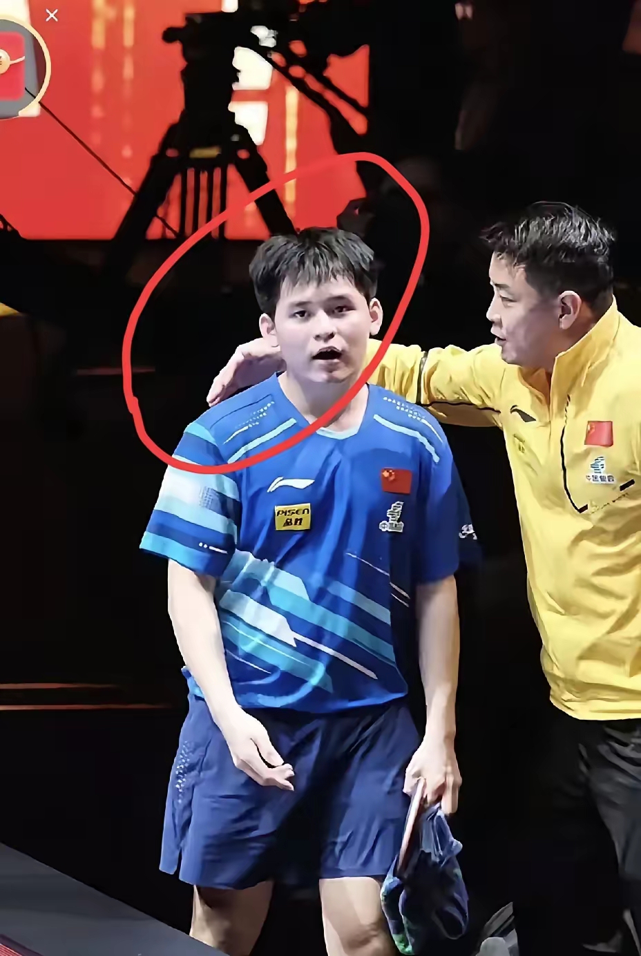 包含中国乒乓球队鏖战法国乒乓球队，王皓爆发神勇的词条